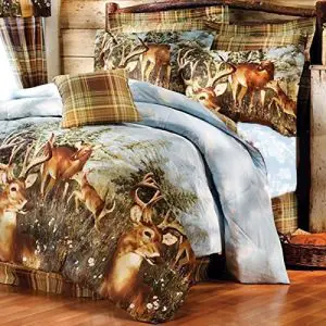 quilt set whitetail deer lodge country cabin coverlet