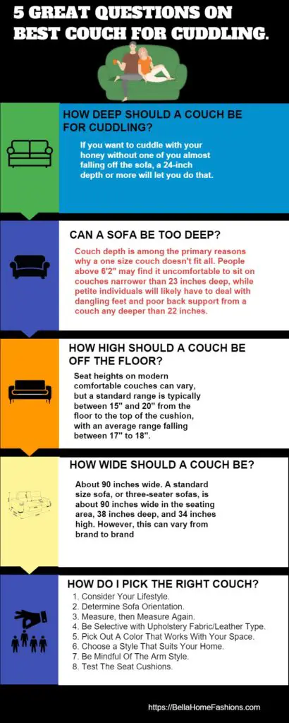 Infographic of the best couch for cuddling