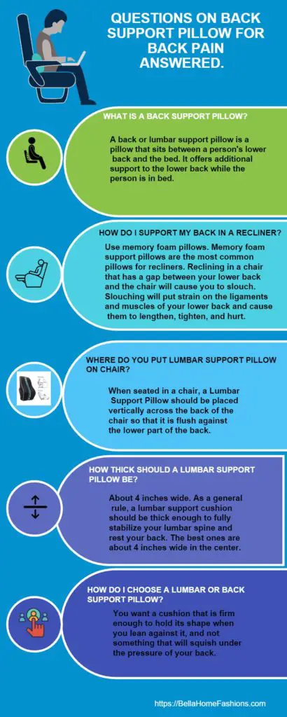 infographic on best back support pillow for back pain
