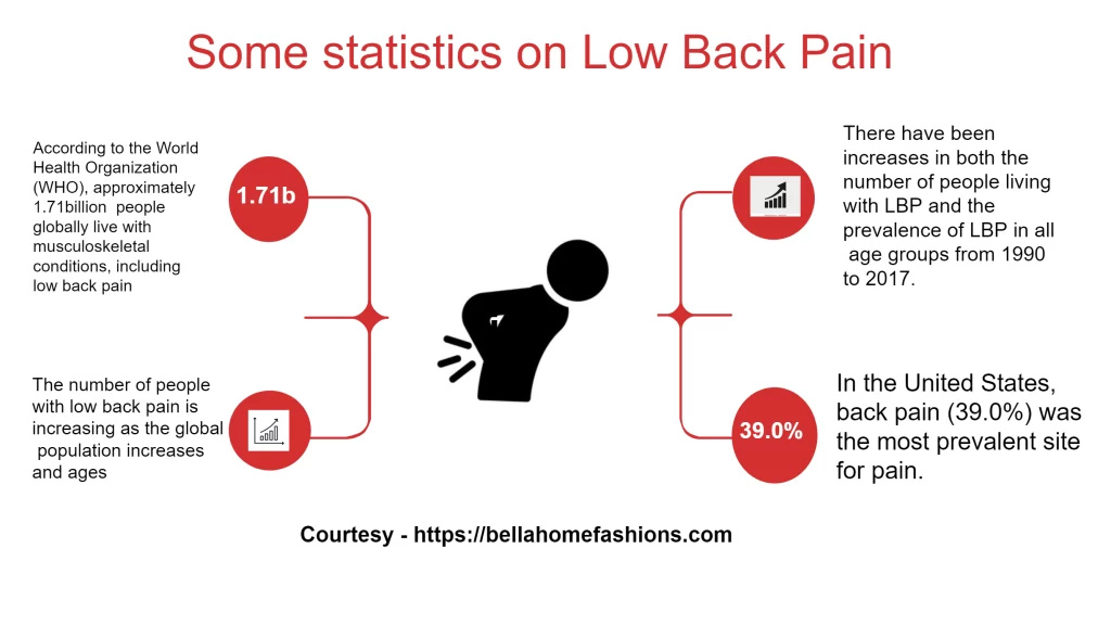 infographic on low back pain stats.