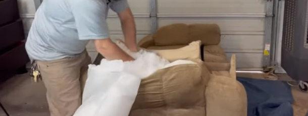how to attach padding to a recliner